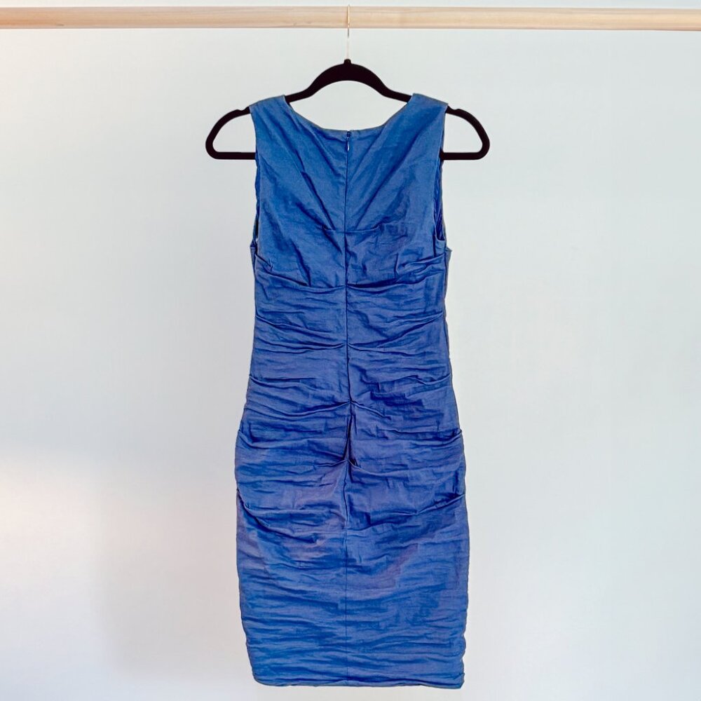 Artelier Nicole Miller Royal Blue Sheath Dress - Elegant Ruching